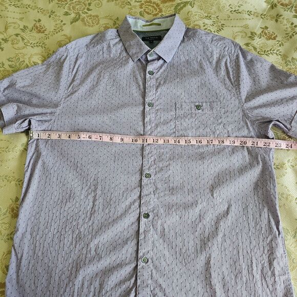 Ted Baker Button Down Short Sleeve Shirt Size 5 Purple With Dots EUC - Picture 5 of 8